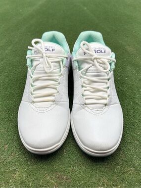 Skechers Womens Go Golf Pivot Splash Shoes White Multi Size 6.5 123066 Spikeless